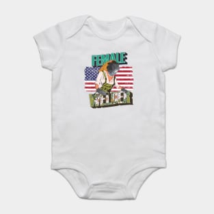 Welder girl funny quote woman metal worker gift  Female welder floral pettern USA flag Baby Bodysuit